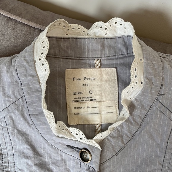 FREE PEOPLE corset lace up tie back military jacket - Picture 8 of 12